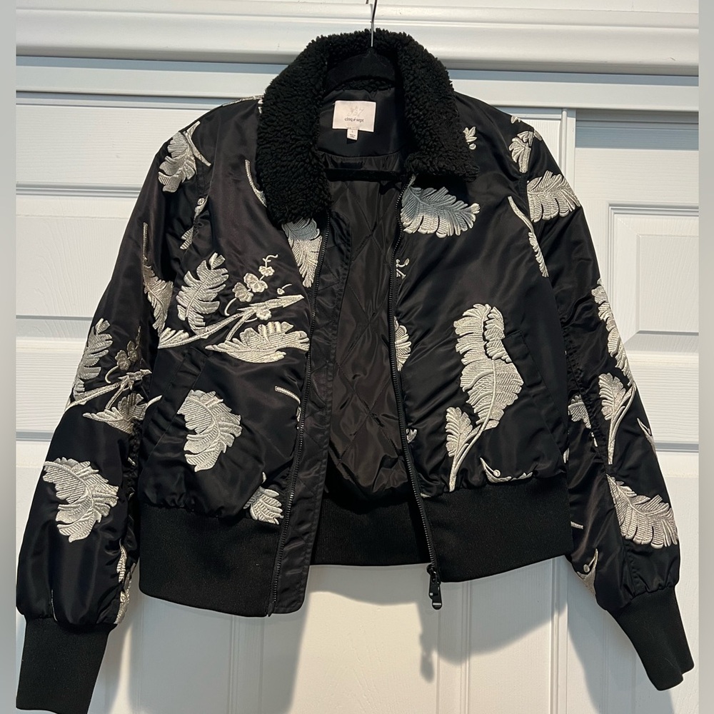 Cinq a Sept embroidered bomber jacket - Picture 2 of 9